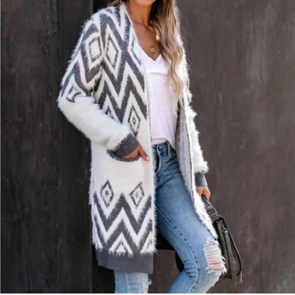 #36 2 LEFT!CLOSEOUT SALE! New Aztec Cardigan Sweater Coat - Picture 9 of 11